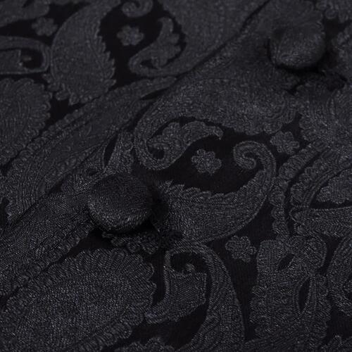 Herre Paisley Bryllupsvest sæt, størrelse 50, sort