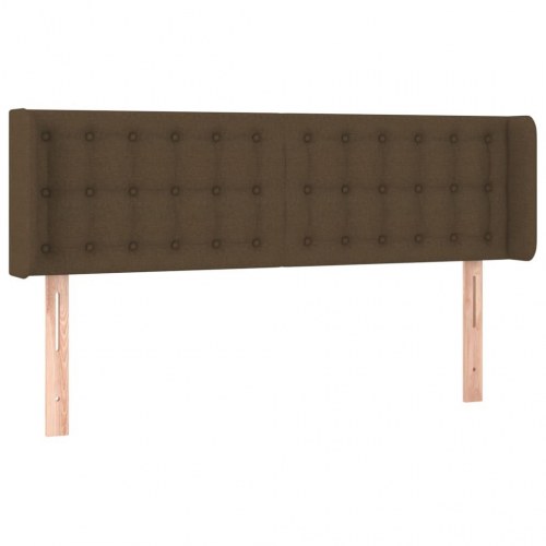 Sengegavl med kanter 147 x 16 x 78/88 cm - mørkebrun
