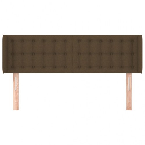 Sengegavl med kanter 147 x 16 x 78/88 cm - mørkebrun