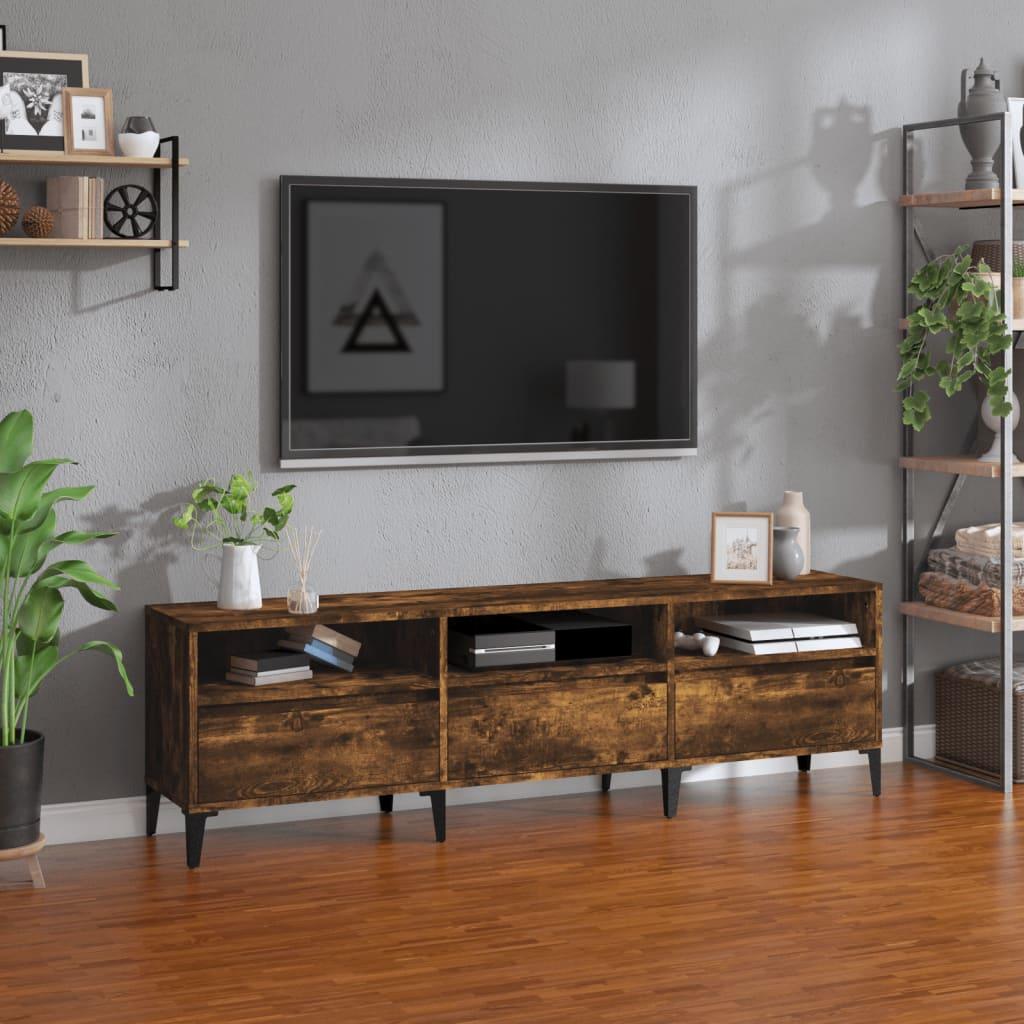 Tv-bord 150×30×44,5 cm i konstrueret træ - røget egetræsfarve