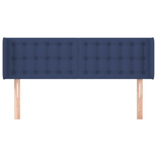 Sengegavl med kanter 147 x 16 x 78/88 cm - blå
