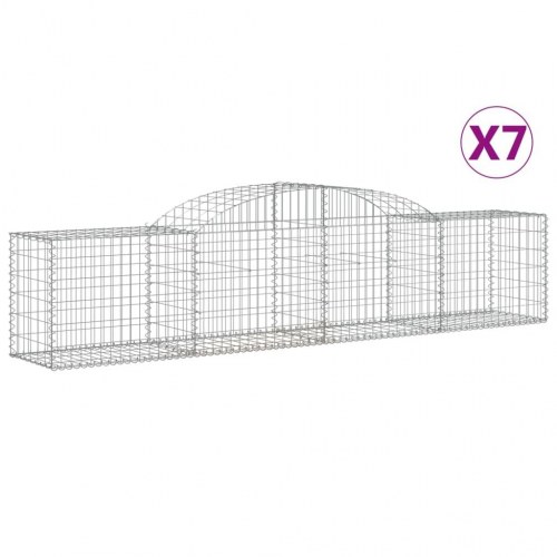 Buede gabionkurve 7 stk. 300x50x60/80 cm galvaniseret jern