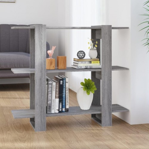 Bogreol/rumdeler 100×30×87 cm - grå sonoma-eg