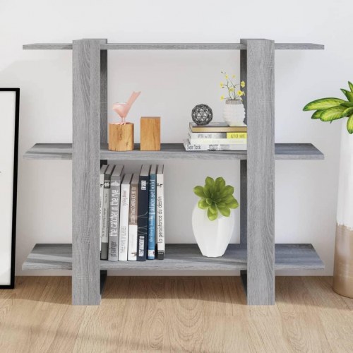 Bogreol/rumdeler 100×30×87 cm - grå sonoma-eg