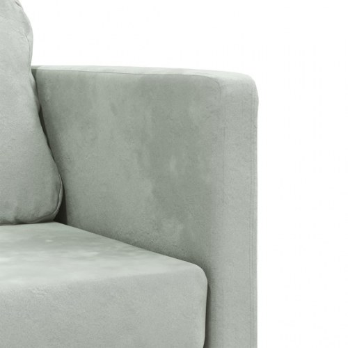 2-i-1 sovesofa i velour - lysegrå, 122x204x55 cm