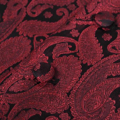Bryllupsvestsæt herre str. 52 paisley bordeaux