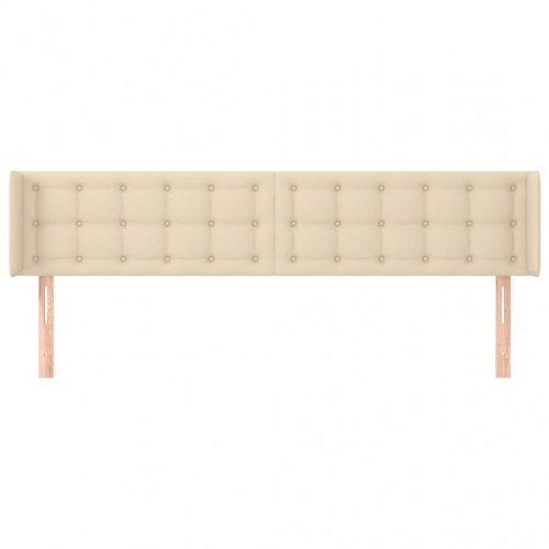 Sengegavl med kanter 163 x 16 x 78/88 cm - cremefarvet