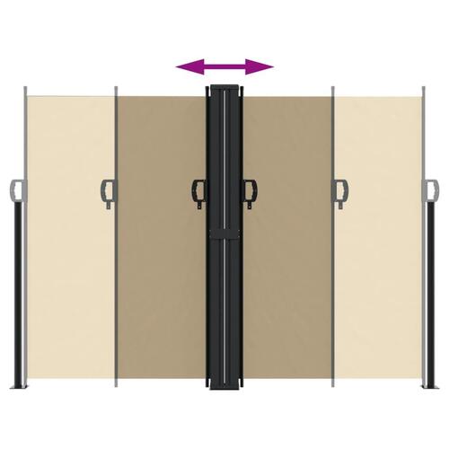 Sidemarkise 180x1000 cm sammenrullelig beige