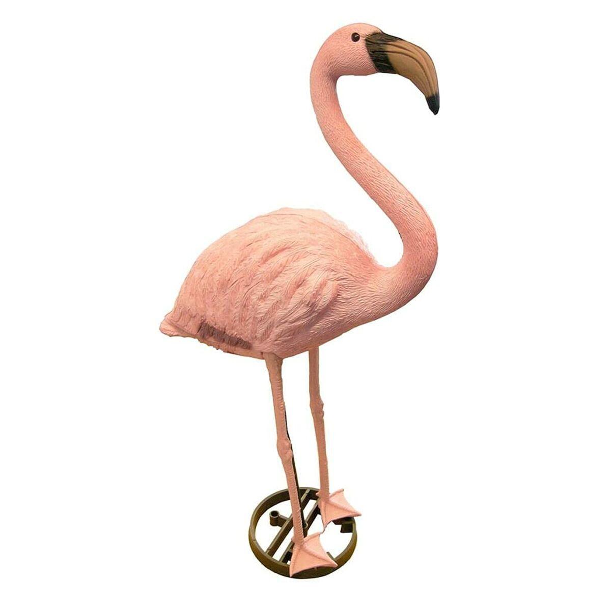 Havefigur flamingo i harpiks 90 cm - lyserød