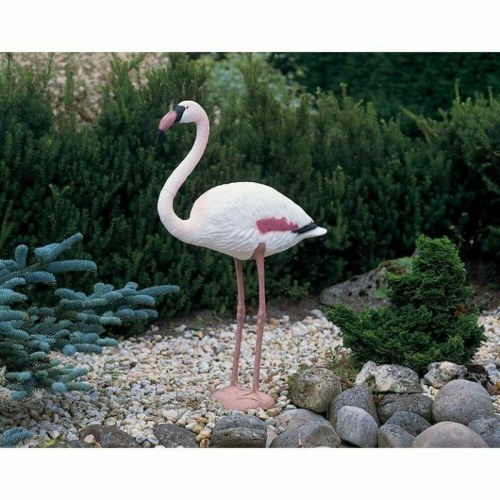 Havefigur flamingo i harpiks 90 cm - lyserød