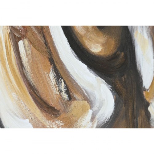 Lærredsmaleri i fyrretræ, 80 × 3,7 × 100 cm - kolonistil, tiger