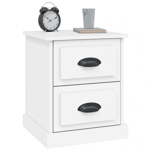Sengeborde 2 stk. 39 x 39 x 47,5 cm - hvid