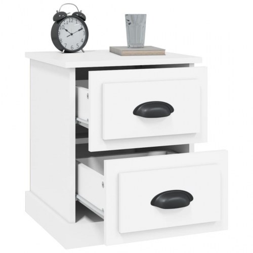 Sengeborde 2 stk. 39 x 39 x 47,5 cm - hvid