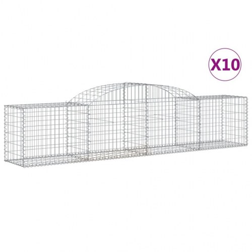 Buede gabionkurve - 10 stk. 300×50×60/80 cm i galvaniseret jern