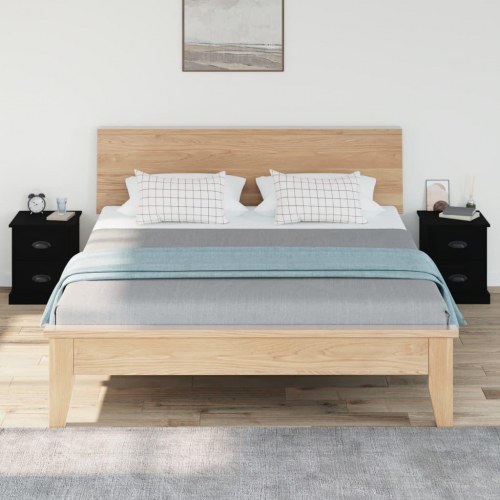 Sengeborde 2 stk. 39x39x47,5 cm konstrueret træ sort