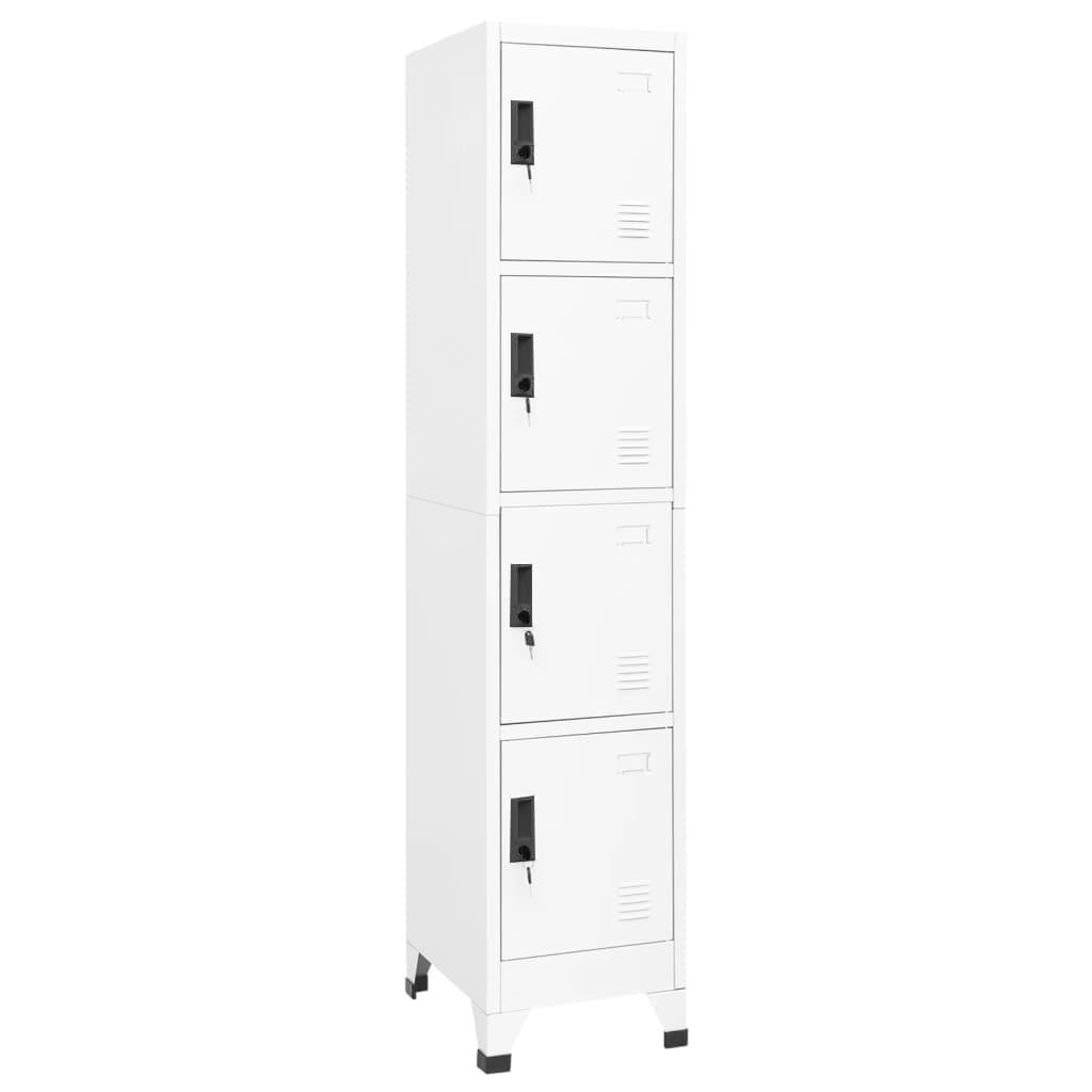 Skab 38x45x180 cm stål hvid