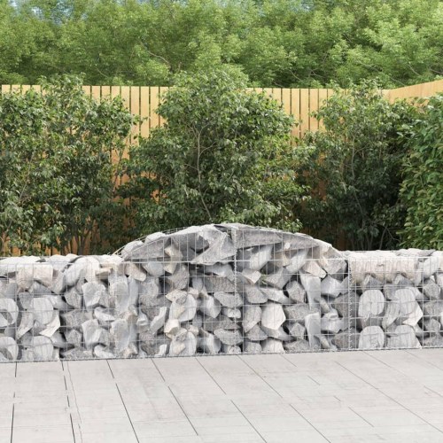 Buede gabionkurve - 3 stk. 300×50×60/80 cm i galvaniseret jern