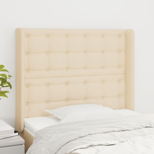 Sengegavl med kanter 83 x 16 x 118/128 cm - cremefarvet