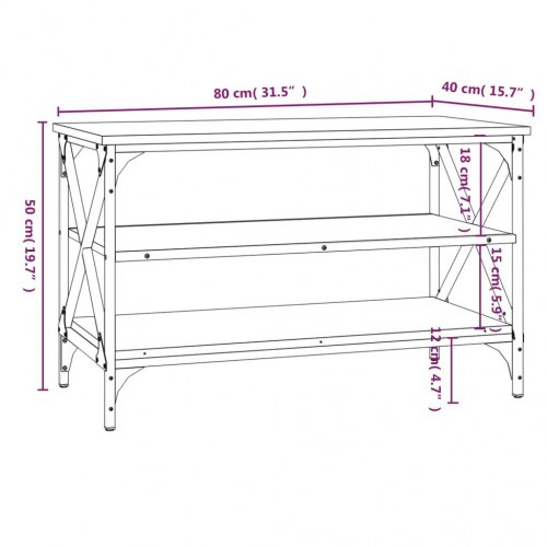 Tv-bord 80x40x50 cm konstrueret træ sonoma-eg
