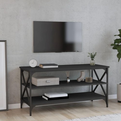 Tv-bord 100x40x50 cm konstrueret træ sort