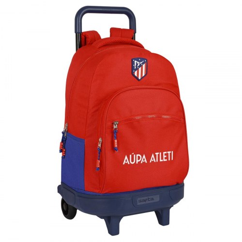 Atlético Madrid skolerygsæk med hjul - rød/marineblå 33 × 45 × 22 cm