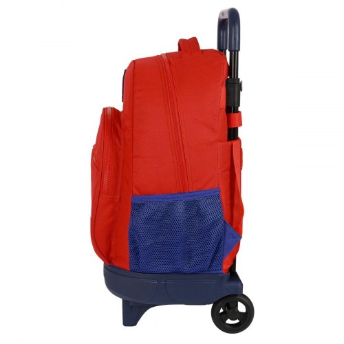 Atlético Madrid skolerygsæk med hjul - rød/marineblå 33 × 45 × 22 cm