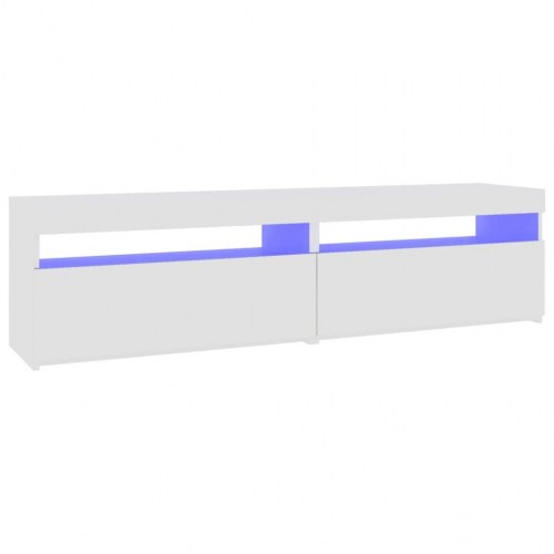 TV-borde med LED-lys, 2 stk. - 75×35×40 cm, hvid