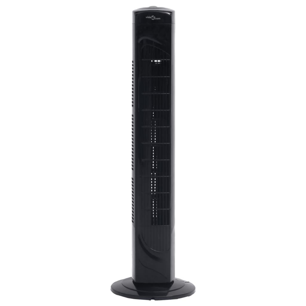 Tårnventilator med timer Φ24x80 cm sort