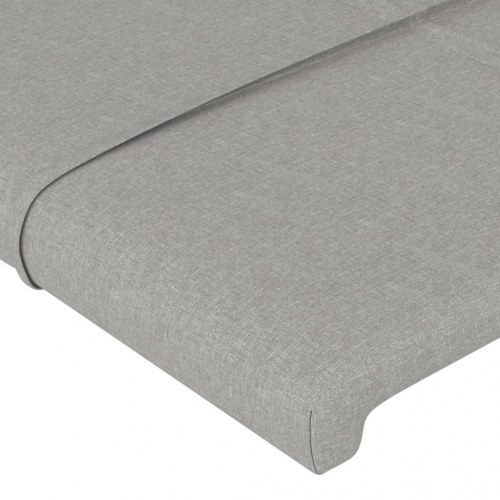 Sengegavl med LED-lys 203 x 16 x 118/128 cm - lysegrå
