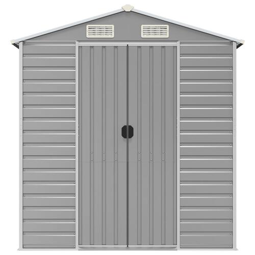 Haveskur 191x130x198 cm galvaniseret stål lysegrå