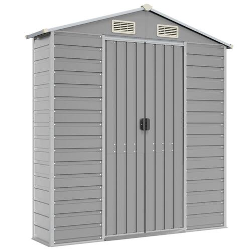Haveskur 191x130x198 cm galvaniseret stål lysegrå