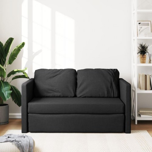 2-i-1 sovesofa i stof 112 x 174 x 55 cm - sort