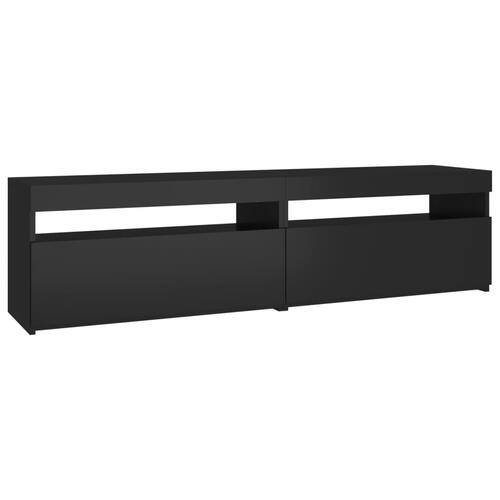 Tv-borde 2 stk. med LED-lys 75x35x40 cm sort
