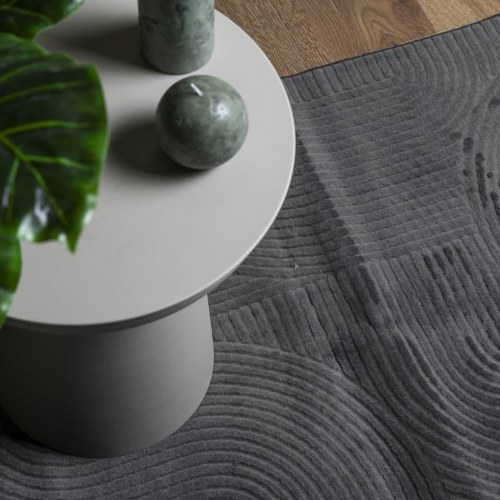 Gulvtæppe IZA 120×170 cm - kort luv, skandinavisk look, antracitgrå