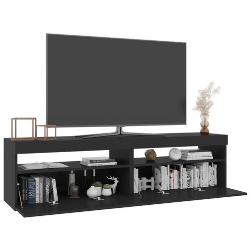 Tv-borde 2 stk. med LED-lys 75x35x40 cm sort