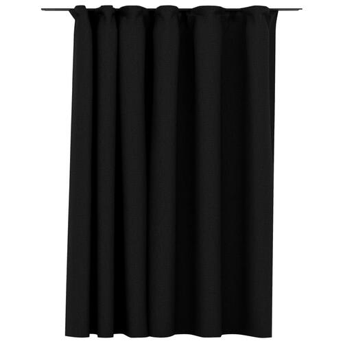 Mørklægningsgardin med kroge hør-look 290x245 cm antracitgrå
