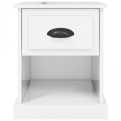 Sengeborde 2 stk. 39x39x47,5 cm konstrueret træ hvid højglans