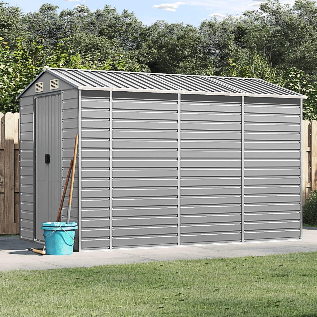 Haveskur 191x300x198 cm galvaniseret stål lysegrå