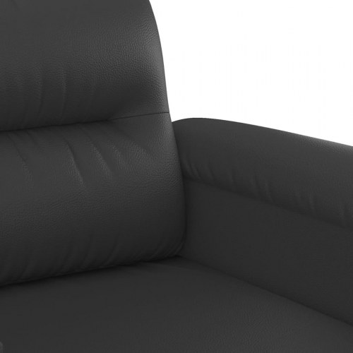 3-personers sofa 180 cm kunstlæder sort