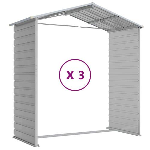 Haveskur 191x300x198 cm galvaniseret stål lysegrå
