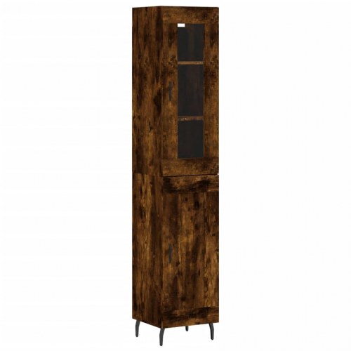Skab 34,5x34x180 cm konstrueret træ røget egetræ
