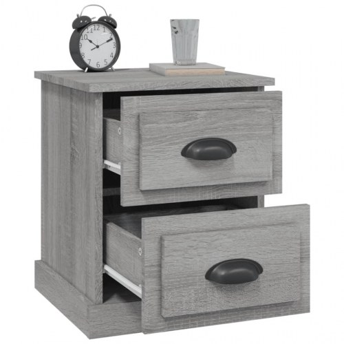 Sengeborde 2 stk. 39x39x47,5 cm konstrueret træ grå sonoma-eg