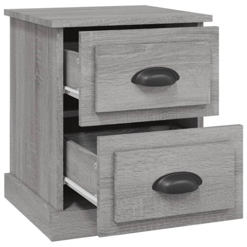 Sengeborde 2 stk. 39x39x47,5 cm konstrueret træ grå sonoma-eg