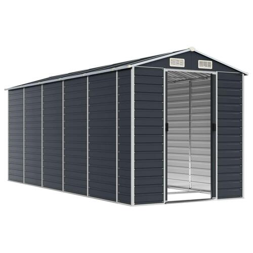 Haveskur 191x470x198 cm galvaniseret stål antracitgrå