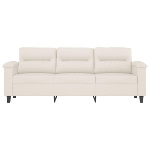 3-personers sofa 180 cm kunstlæder cremefarvet