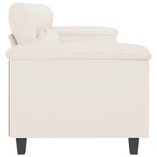 3-personers sofa 180 cm kunstlæder cremefarvet