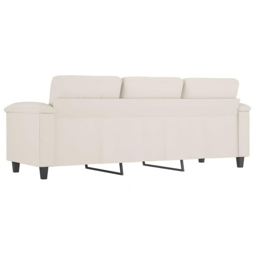 3-personers sofa 180 cm kunstlæder cremefarvet