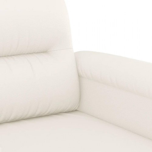3-personers sofa 180 cm kunstlæder cremefarvet