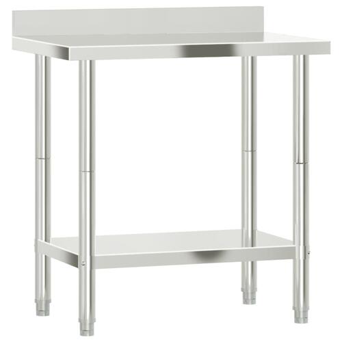 Arbejdsbord til køkken m. stænkplade 82,5x55x93 rustfrit stål