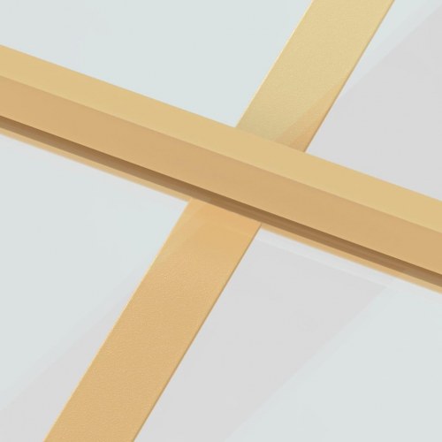 Indvendig glasdør 93×201,5 cm - hærdet glas og guldfarvet aluminium